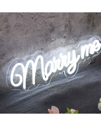 Marry Me White LED Neon Sign