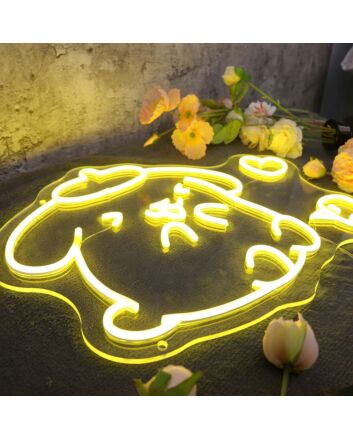 Pom Pom Purin Yellow Neon Sign