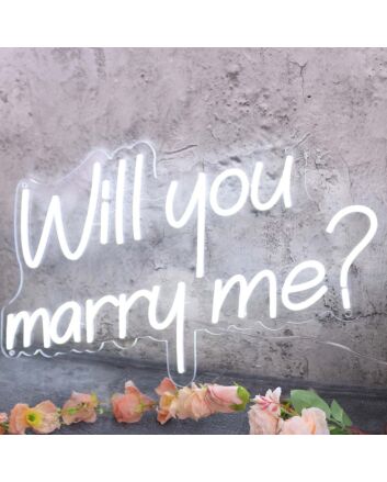 Will You Marry Me Custom White Neon Sign