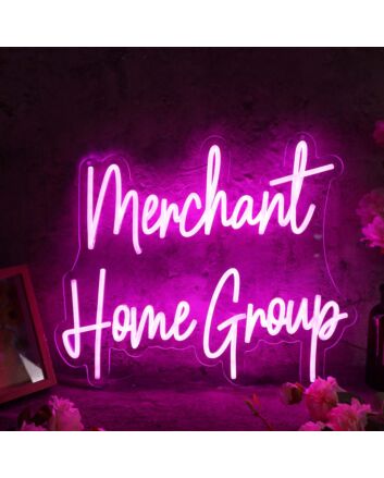 Merchant Home Group Purple Neon Sign