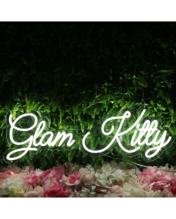 Glam Kitty White Neon Sign