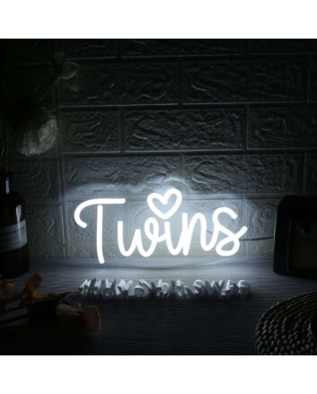 Twins White Neon Sign