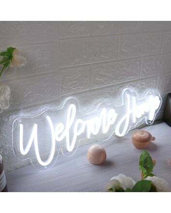 Welcome Home White Neon Sign