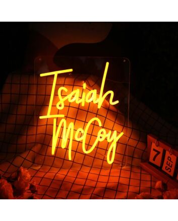 Isaiah Mccoy Orange Neon Sign
