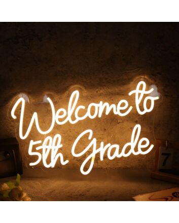 Welcome To 5th Grade Yellow Neon Sign