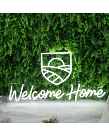 Welcome Home White LED Neon Sign