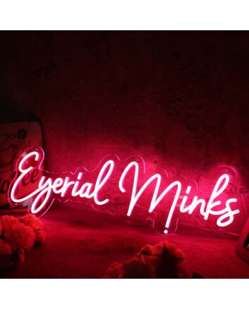 Eyerial Minks Red Neon Sign