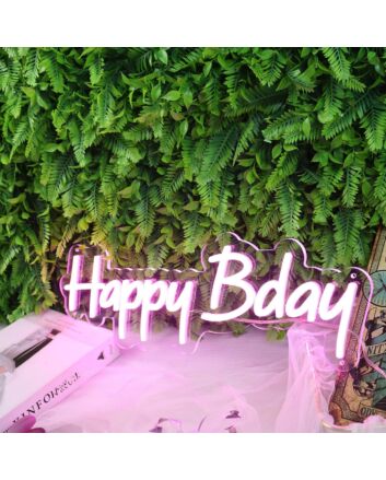 Happy Bday Purple Neon Sign