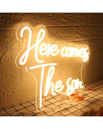 Here Comes The Son Yellow Neon Sign
