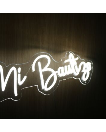 Mi Bautizo White Neon Sign