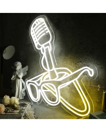 Microphone And Glasses Custom Neon Sign