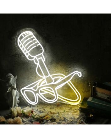 Microphone And Glasses Custom Neon Sign