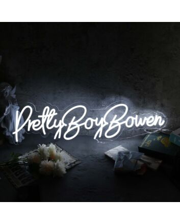 Pretty Boy Bowen White Neon Sign