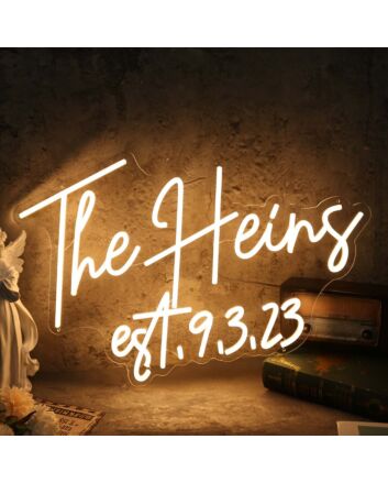 The Heins est 9 3 23 Yellow Neon Sign