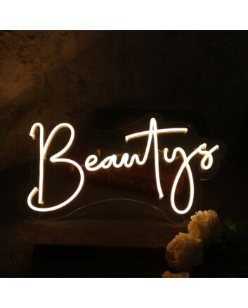 Beautys Yellow LED Neon Sign