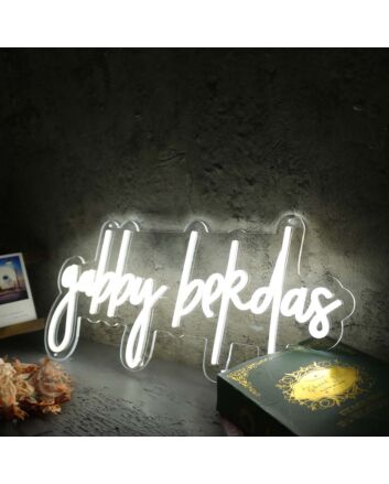 Gabby Bekdas White LED Neon Sign