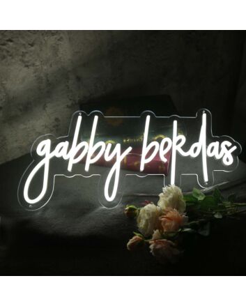 Gabby Bekdas White Neon Sign