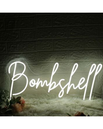 Bombshell White Neon Sign