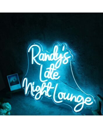 Randys Late Night Lounge Blue Neon Sign