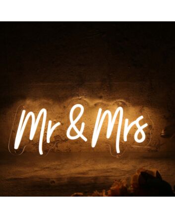 Mr And Mrs Yellow Neon Sign