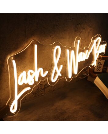 Lash And Wax Bar Yellow Neon Sign