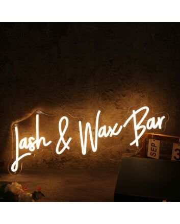 Lash And Wax Bar Yellow Neon Sign