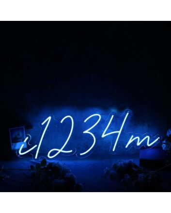 I am 1234 Blue Neon Sign