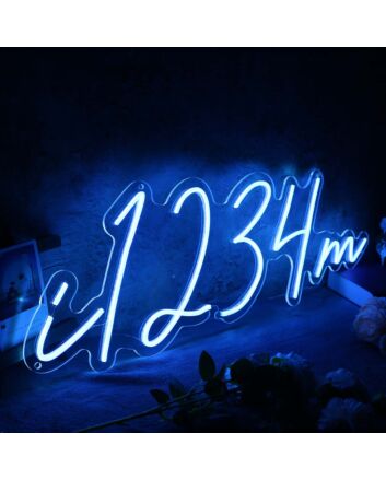 I am 1234 Blue Neon Sign
