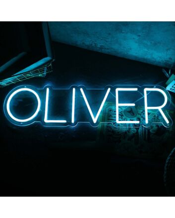 Oliver Blue Neon Sign