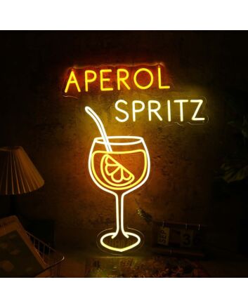 Aperol Spritz Cocktails Neon Sign