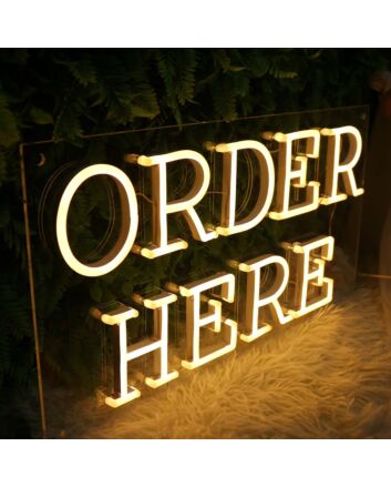 Order Here Yellow Neon Sign