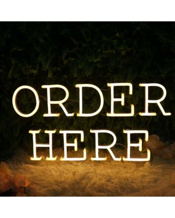 Order Here Yellow Neon Sign