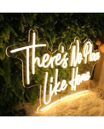 There is No Place Like Home Yellow Neon Sign