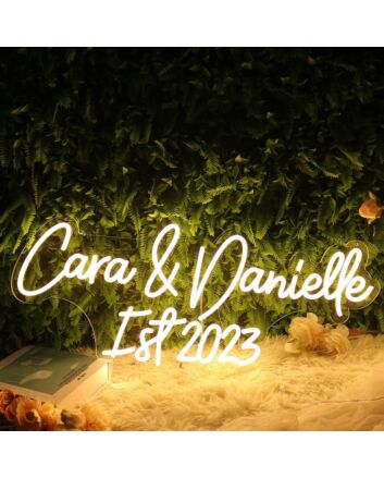 Cara And Danielle EST 2023 Yellow Neon Sign