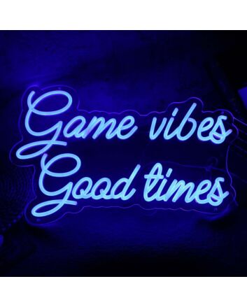Game Vibes Good Times Blue Neon Sign