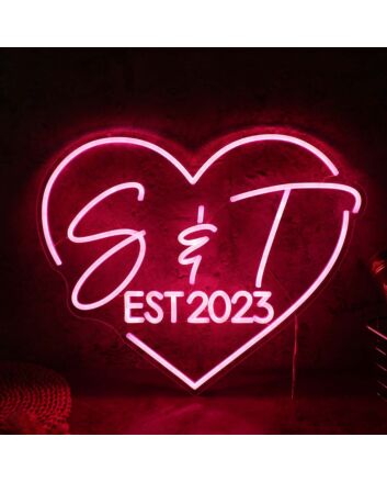 S And T EST 2023 Red Neon Sign