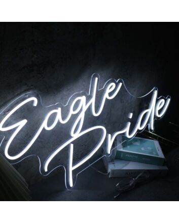 Eagle Pride White Neon Sign