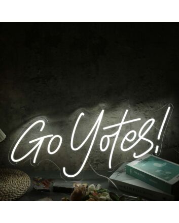 Go Yotes White Neon Sign