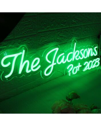 The Jacksons EST 2023 Green Neon Sign