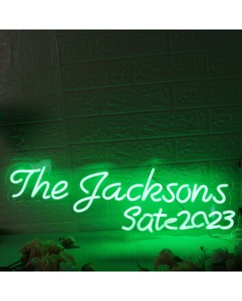 The Jacksons EST 2023 Green Neon Sign