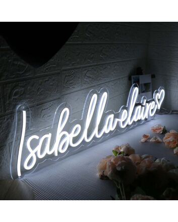 Isabella Claire White Neon Sign