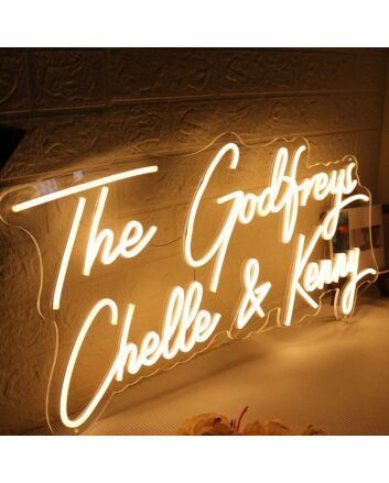 The Godfreys Chelle And Kenny Yellow Neon Sign