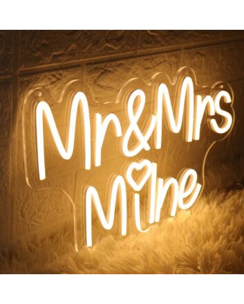 Mr And Mrs Milne Yellow Neon Sign
