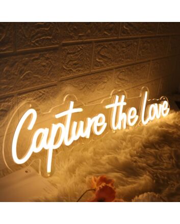 Capture The Love Yellow Neon Sign