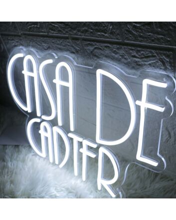 Casa De Carter White Neon Sign