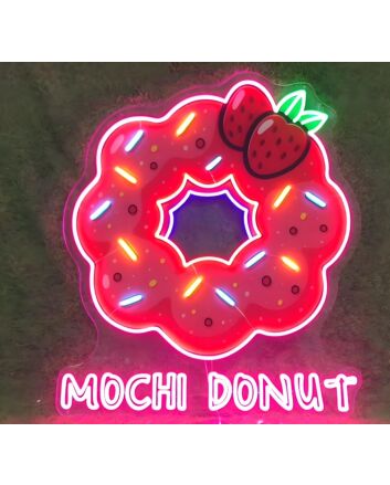 Custom UV LED Mochi Donut Neon 30inch wide