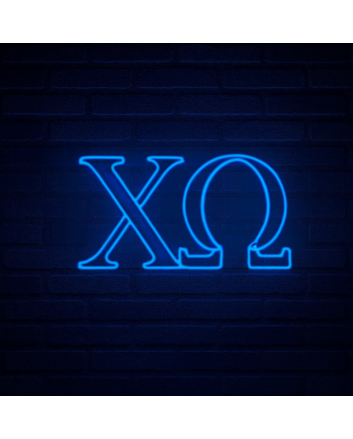 Chi Omega ΧΩ LED Neon Sign Celebrating Sisterhood and Service