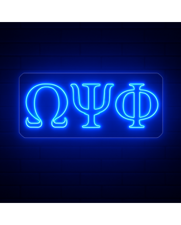 Omega Psi Phi ΩΨΦ LED Neon Sign Celebrating Brotherhood and Service