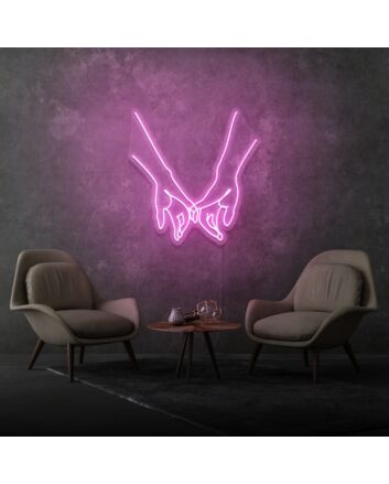 Intertwined Little Finger Aesthetic Neon Light