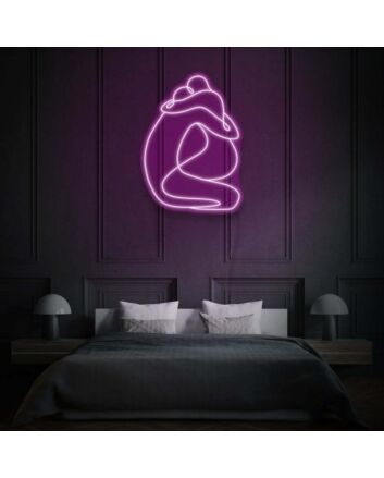 Minimalist Figures Hugging LED Neon Sign
